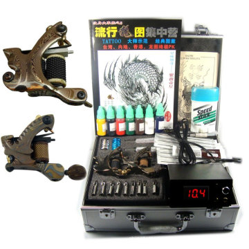 Kit de Tatuagem Profissional Completo com 3 Armas / Poder / Agulhas / Tinta